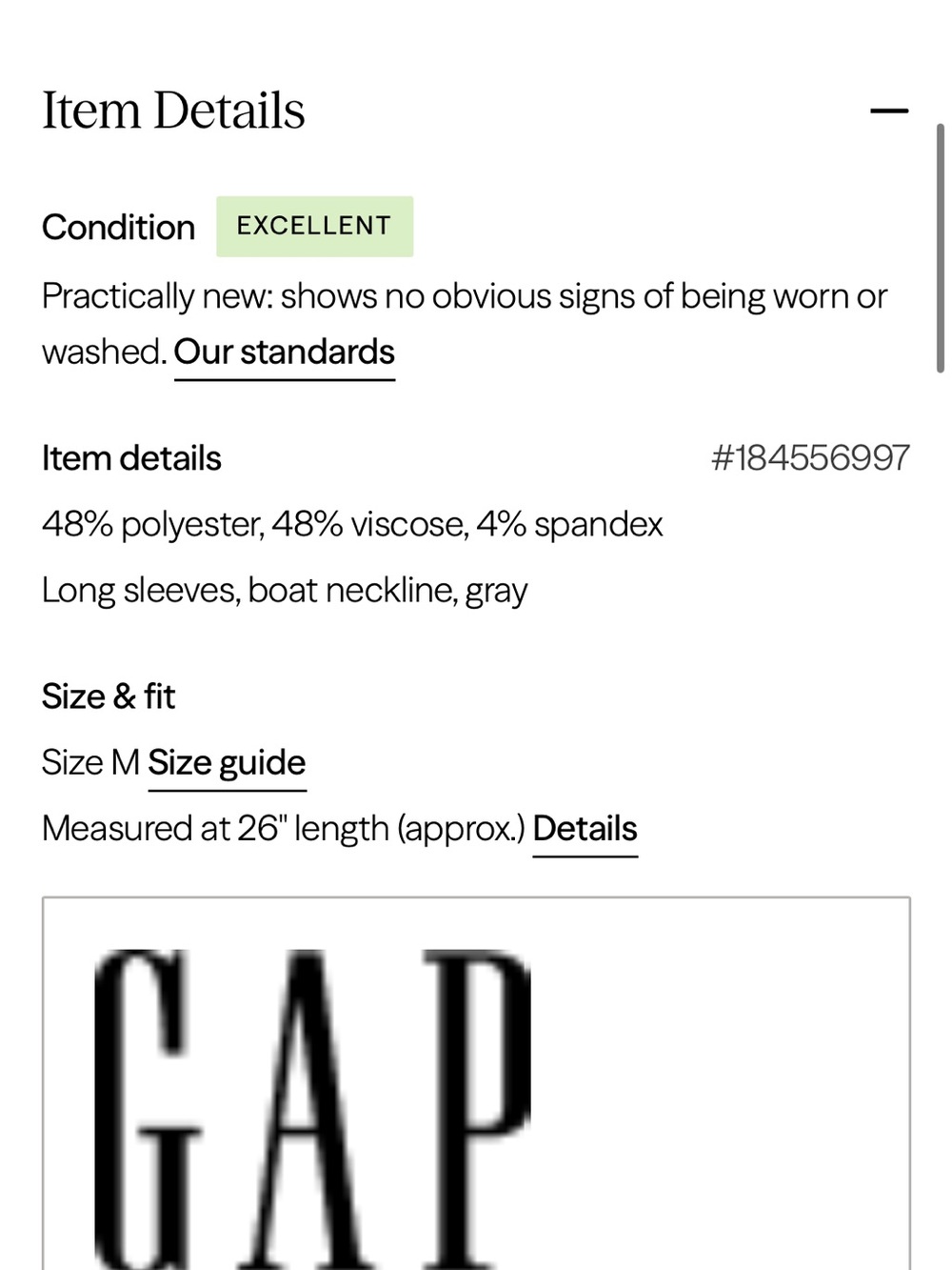 GAP Women's Light Grey Boatneck Long-Sleeve Top - Picture 9 of 9